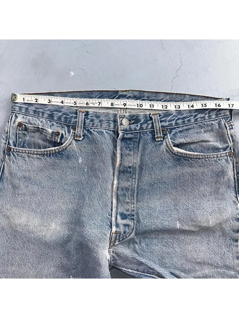 Levis 501 Vintage 80s USA XX Straight Leg Jeans Blue Light Wash 38x33 Act 34x29
